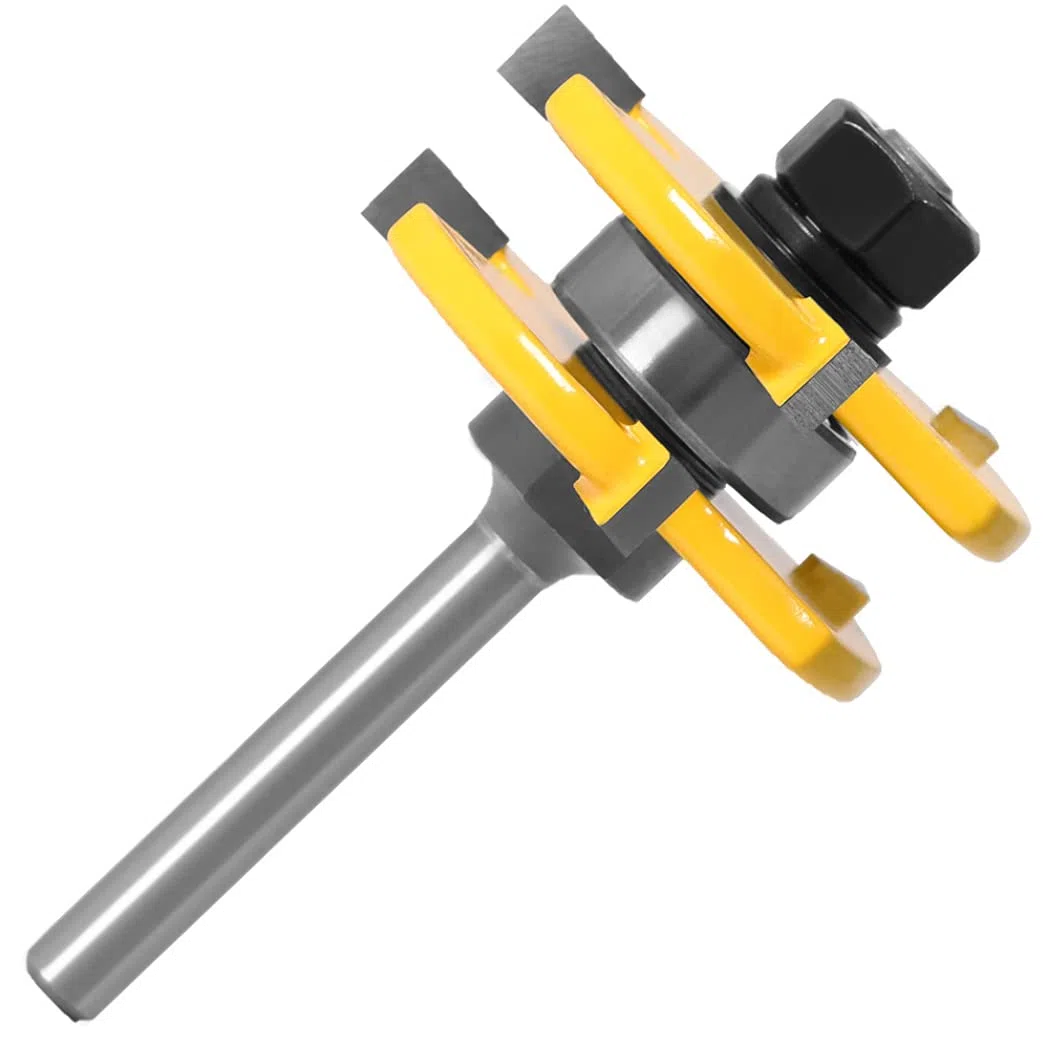 Fresa Scanalatura Set 6mm - APLUS 2Pz Fresa a Disco per Linguette e Scanalature, 3 Denti a Forma T Punte di Falegnameria, Strumento di Lavorazione del Legno e Fai da Te