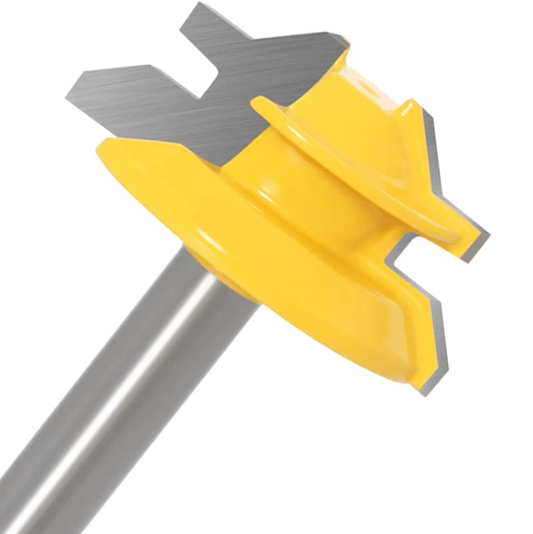 Router Bit Set [3 Pezzi], APLUS 8mm Fresa per Tagli a 45 Gradi + Frese per Linguette e Scanalature,T Punte di Falegnameria, Strumenti di Lavorazione del Legno per La Casa e Fai da te