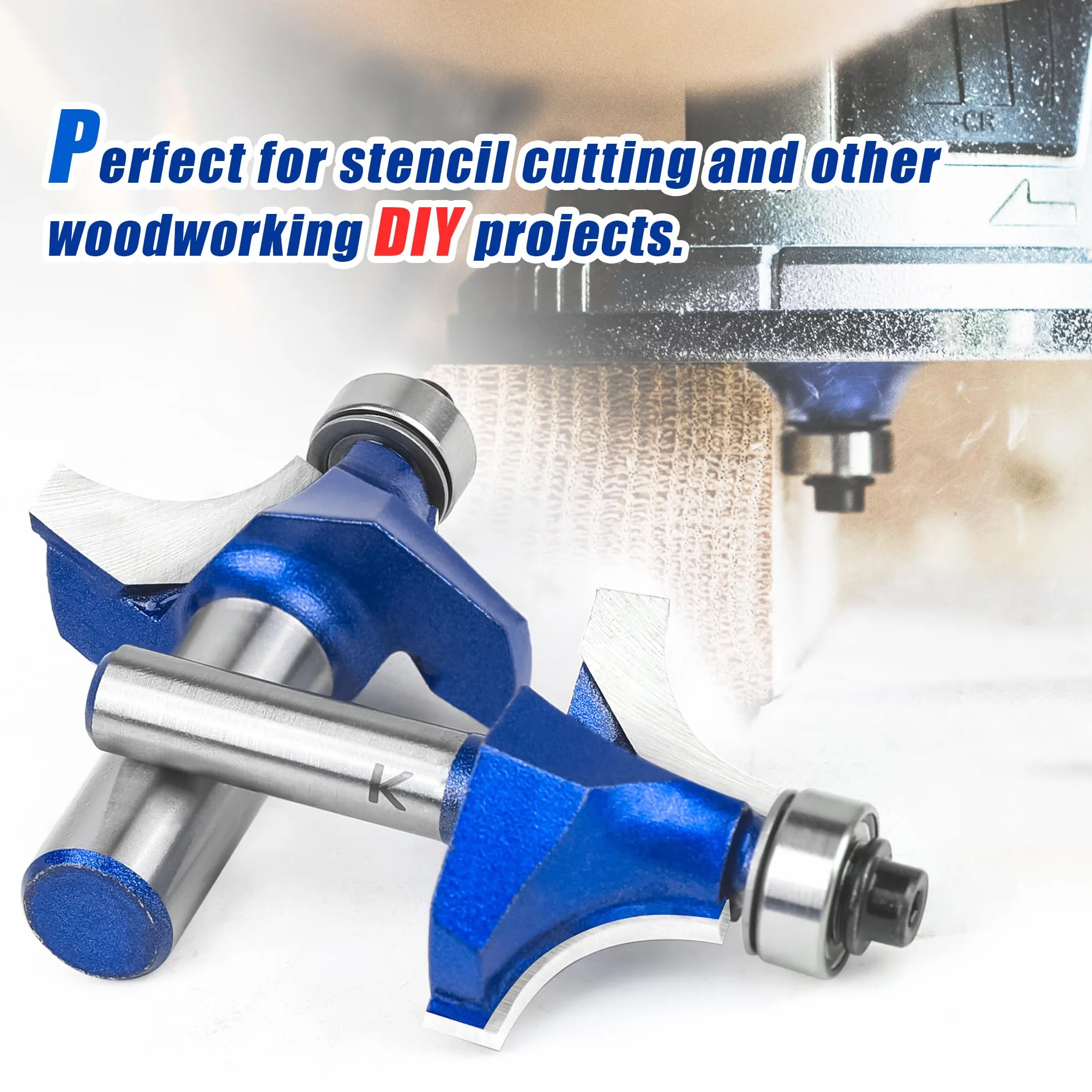 Fresa per arrotondamento da 3 mm con codolo da 8 mm, fresa circolare in metallo duro, bit per fresatrice, fresa per bordi per la lavorazione del legno