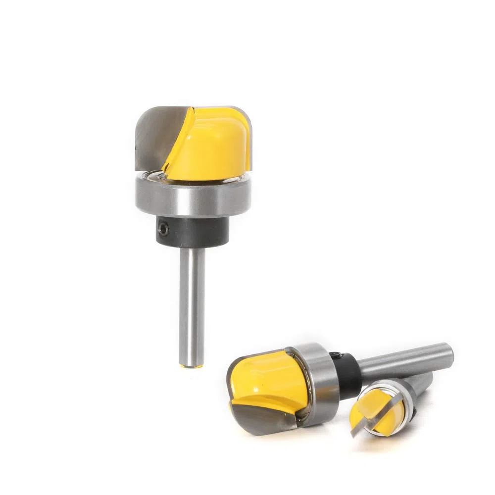 3 pz 1/4 di pollice gambo tondo punta del router set ciotola e vassoio modello fondo lavorazione del legno trapano strumento 3/4 pollici 5/16 pollici 1-1/8 pollici