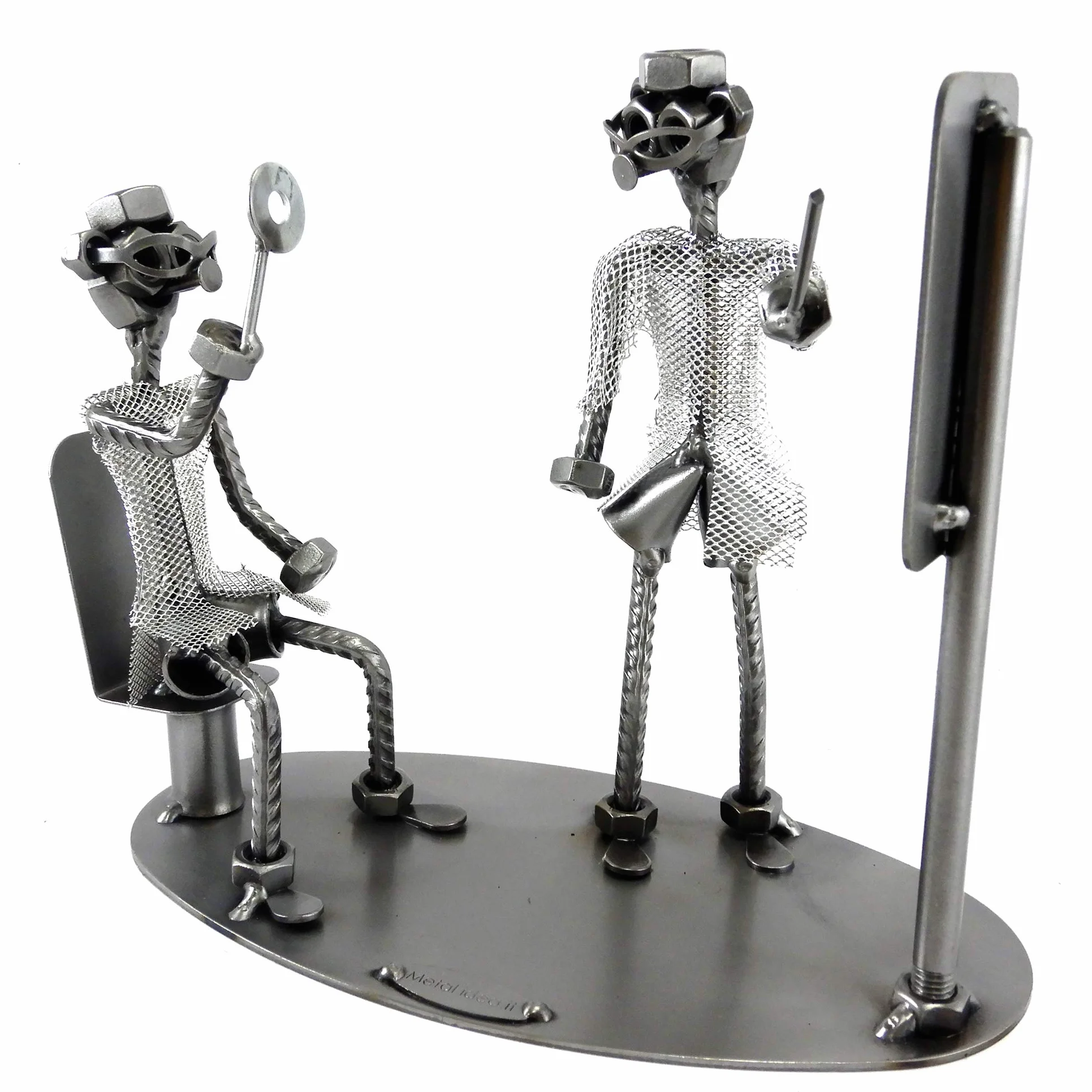 Metal idea OCULISTA CON PAZIENTE IN METALLO CON VITI BULLONI CHIODI IDEA REGALO ORIGINALE - 100% ARTIGIANALE - MADE IN ITALY - PERSONALIZZABILE