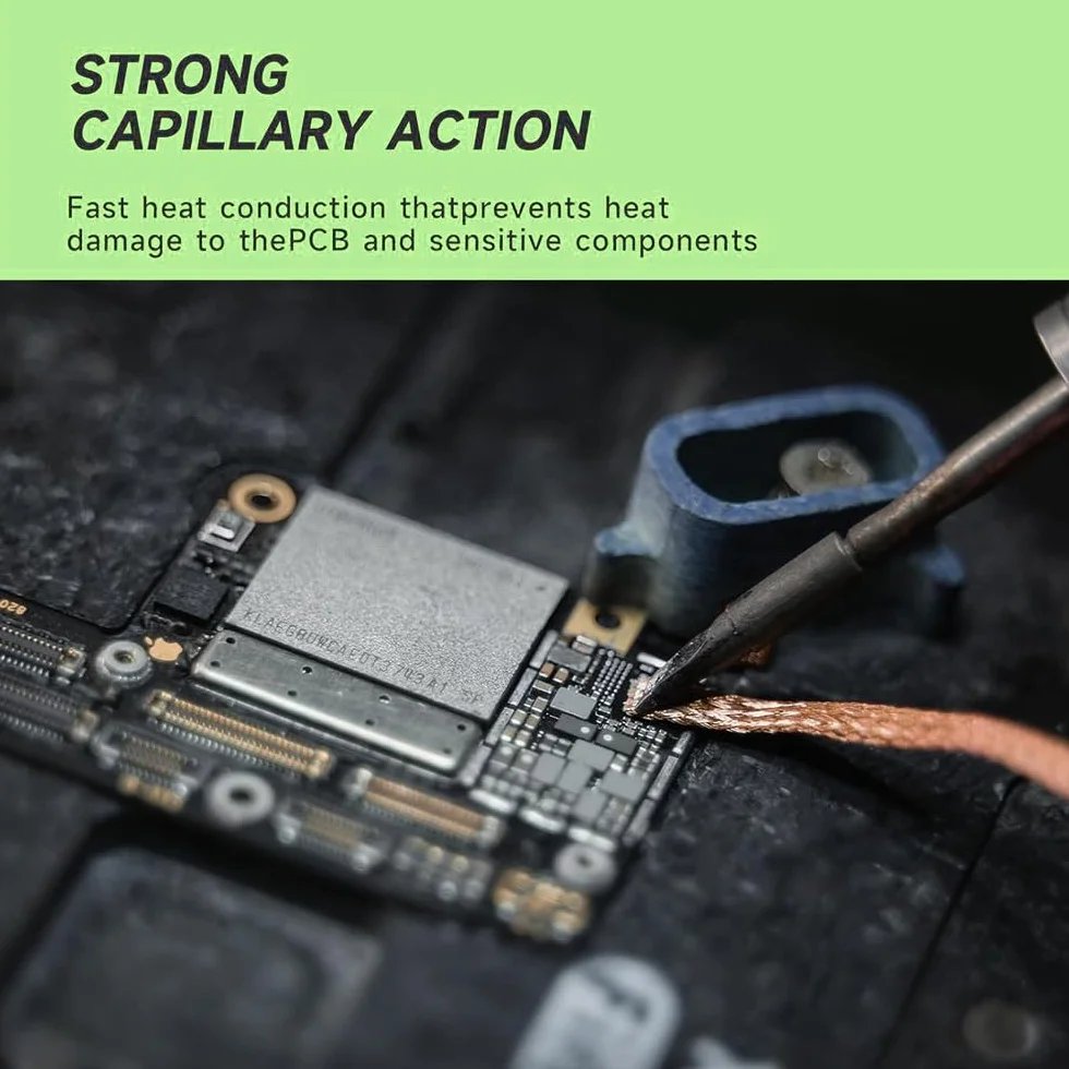 Treccia Dissaldante,Confezione da 4 Treccia di Dissaldatura di Alta Qualità Filo Dissaldante in Rame Puro Nelle Larghezze 2 mm/2,5 mm/3 mm/3,5 mm per Riparazioni Elettroniche e Dissaldatura di PCB