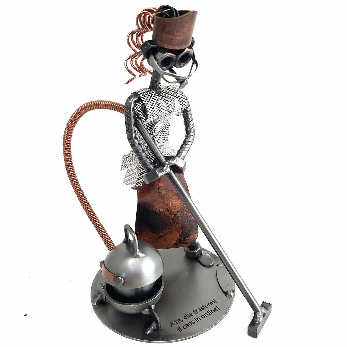 Metal idea CASALINGA in Metallo con Viti BULLONI Chiodi Idea Regalo Originale - 100% Artigianale - Made in Italy - Personalizzabile