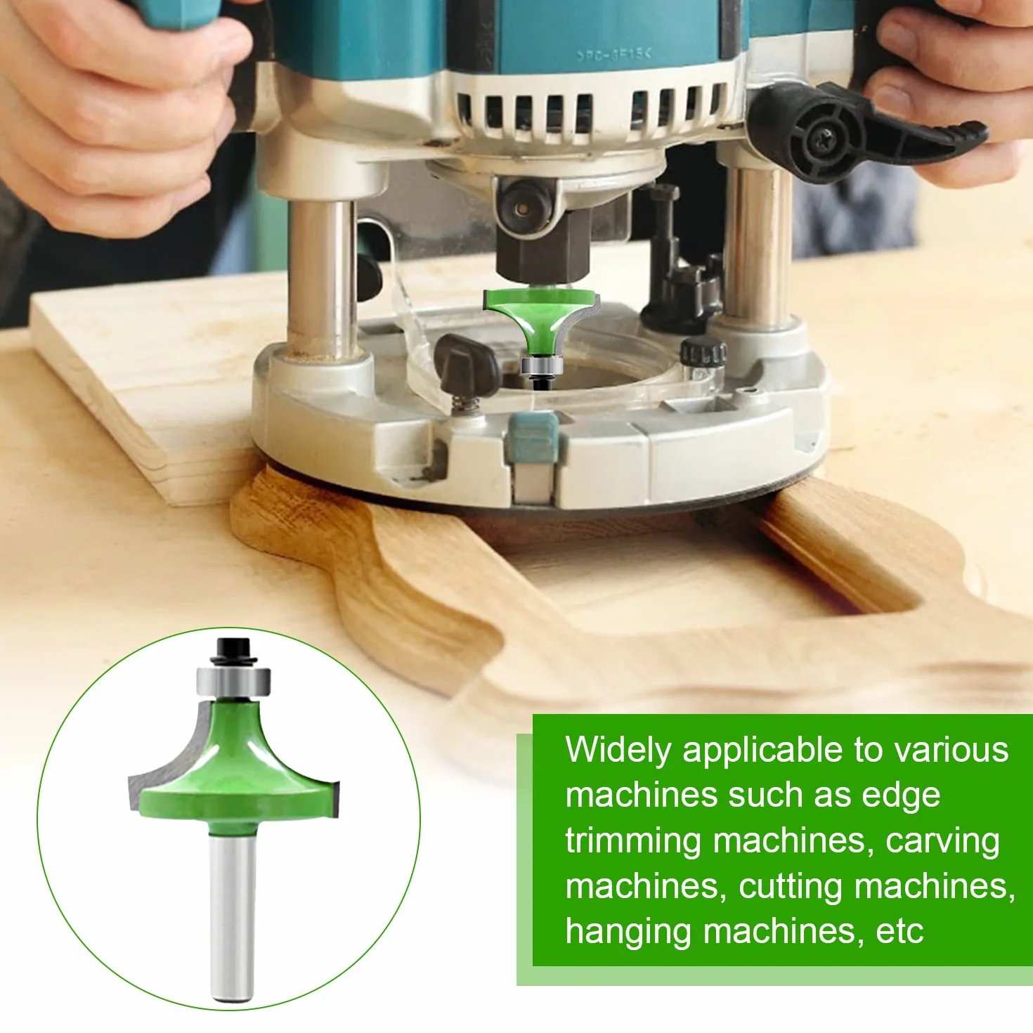 6 Pcs Frese per Legno da 8 mm, Fresa per Angolo Tondo con Cuscinetto a Sfera, Fresa a Raggio Standard per Legno Mobili di Bricolage