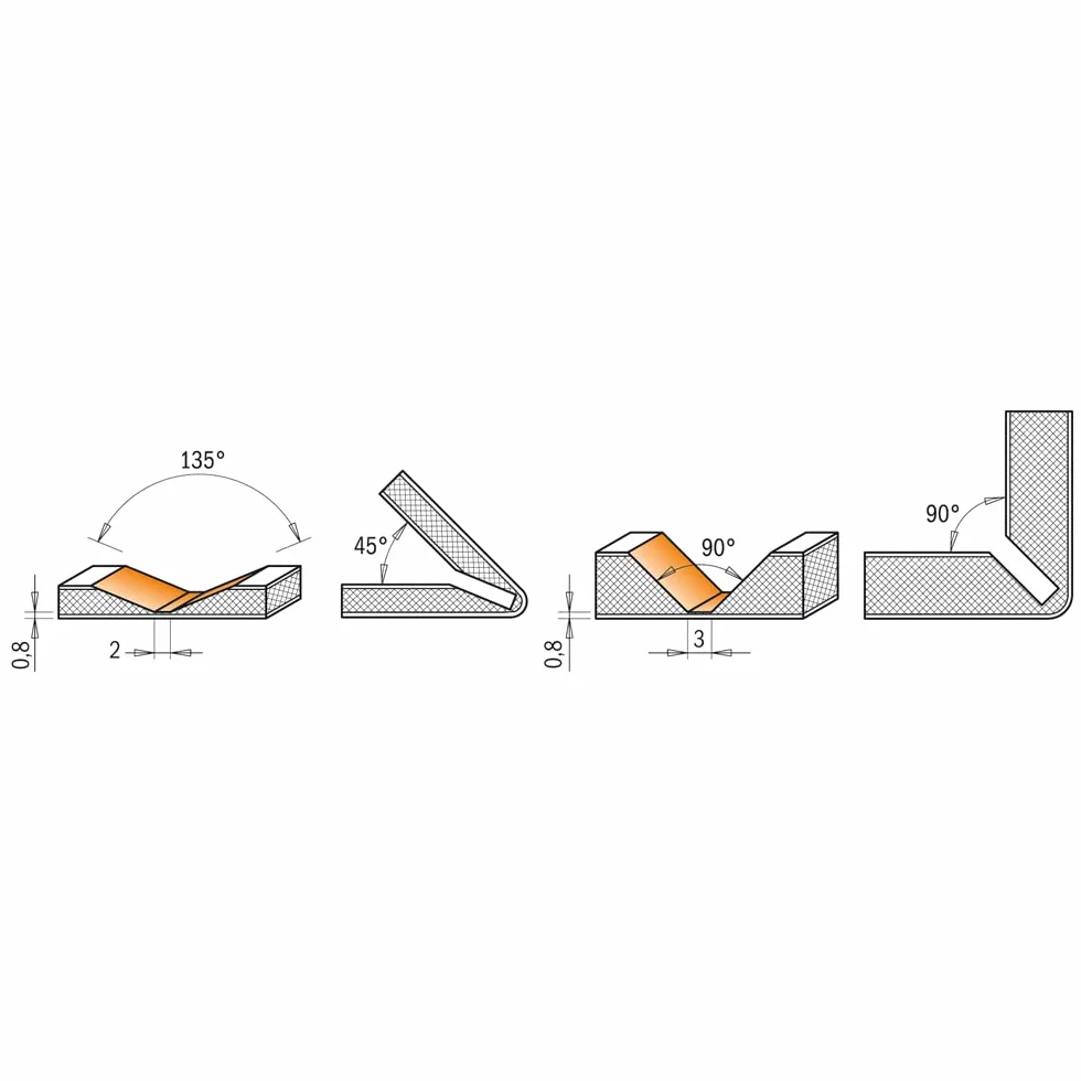 CMT 915.001.11 Fresa per Intagli a 90°, Grigio/Arancio