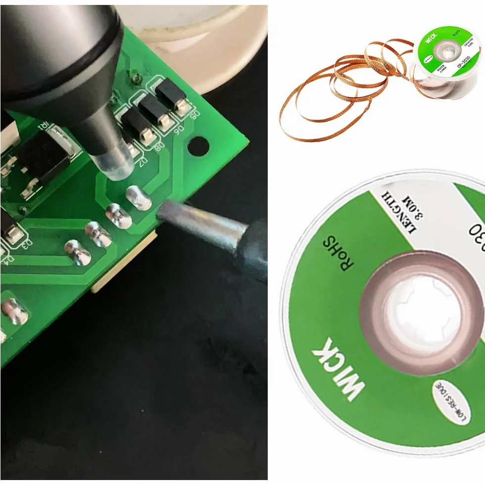 Treccia Dissaldante,Confezione da 4 Treccia di Dissaldatura di Alta Qualità Filo Dissaldante in Rame Puro Nelle Larghezze 2 mm/2,5 mm/3 mm/3,5 mm per Riparazioni Elettroniche e Dissaldatura di PCB