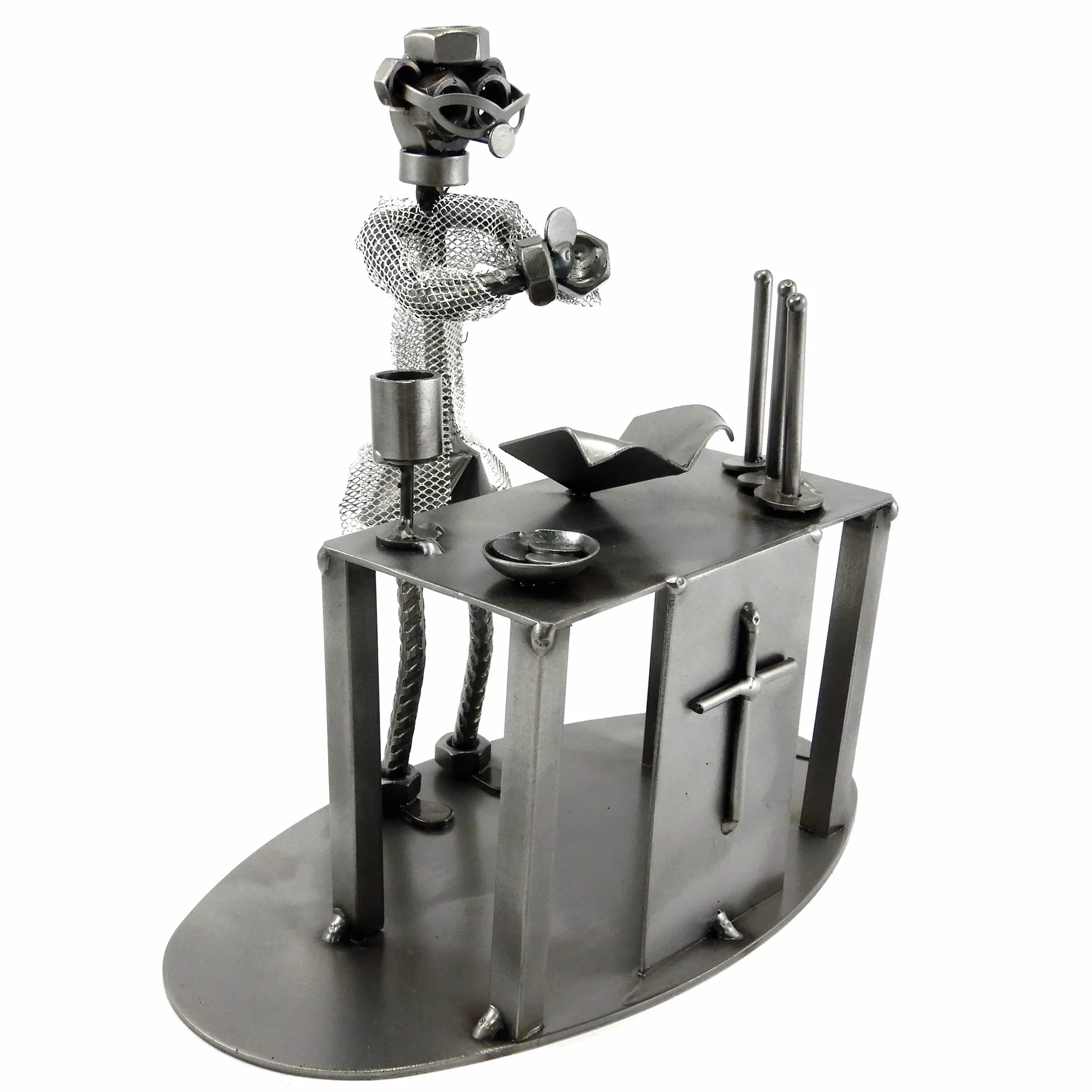 SACERDOTE - PRETE IN METALLO CON VITI BULLONI CHIODI DI METAL IDEA - IDEA REGALO ORIGINALE - 100% ARTIGIANALE - MADE IN ITALY - PERSONALIZZABILE