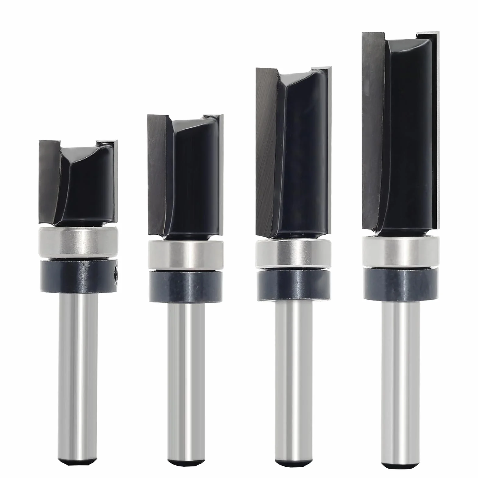 Set di 4 frese da copiare in legno a gambo da 6 mm, con cuscinetti a sfera, strumento da taglio professionale per router per legno