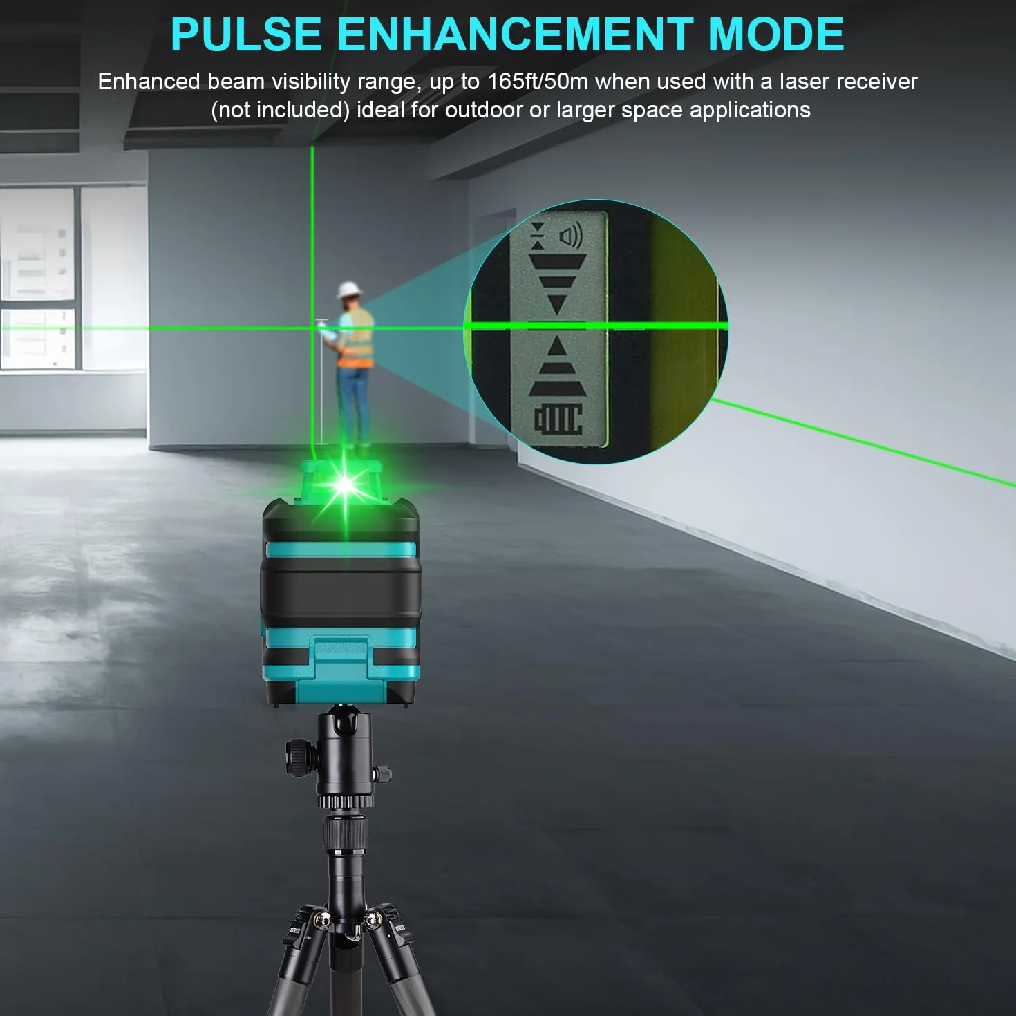 Livella Laser, Kiprim LV8D Laser Autolivellante a Raggio Verde Laser con Visibilità Migliorata, 5 Linee Laser, Modalità Manuale/Autolivellamento/Impulso(Batteria Inclusa)