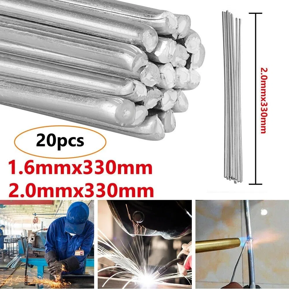Durafix - 1020 aste per saldatura in alluminio, ad alta conducibilità elettrica, resistenti (1,6 mm x 330 mm, 20 pezzi)