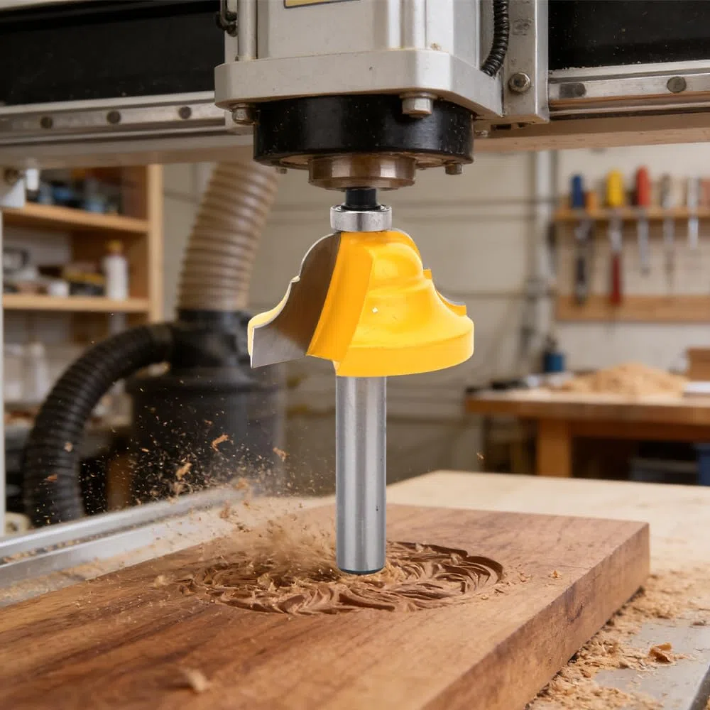 Fresa Per La Lavorazione del Legno, Fresa Artistica con Doppio Gambo da 8 Mm Per Fresatura di Stampi Per Modanature Romane Per Armadietti con Telaio della Porta(8*38.1MM)