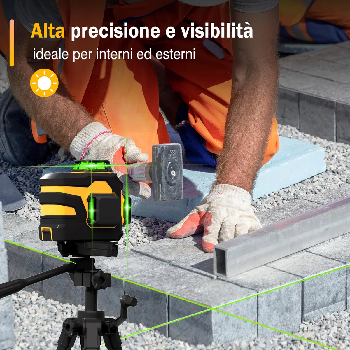 Livella Laser Autolivellante 3x360° Cross Livello Laser Verde Modulo Doppia Linea Verticale/Orizzontale, Laser 5200mAh Batteria al Litio e Staffa Girevole Magnetica,Telecomando