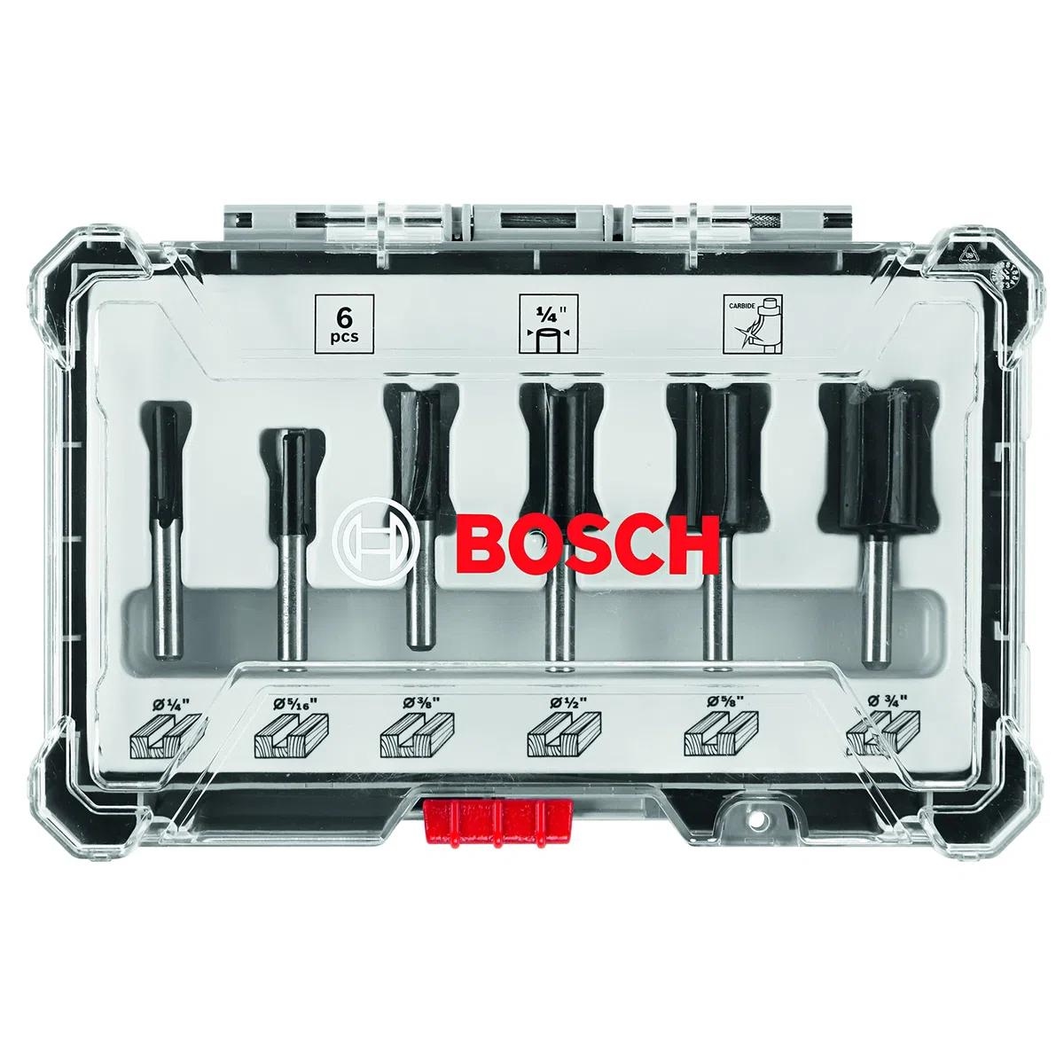 BOSCH RBS006SBS - Set di 6 punte per fresa in metallo duro con punta in metallo duro