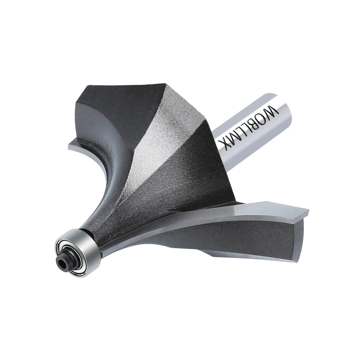 Fresa arrotondata con gambo da 12 mm, raggio di 27 mm, con cuscinetto a sfera superiore lama in metallo duro pratica resistente e affilata per la lavorazione del legno fai da te a casa