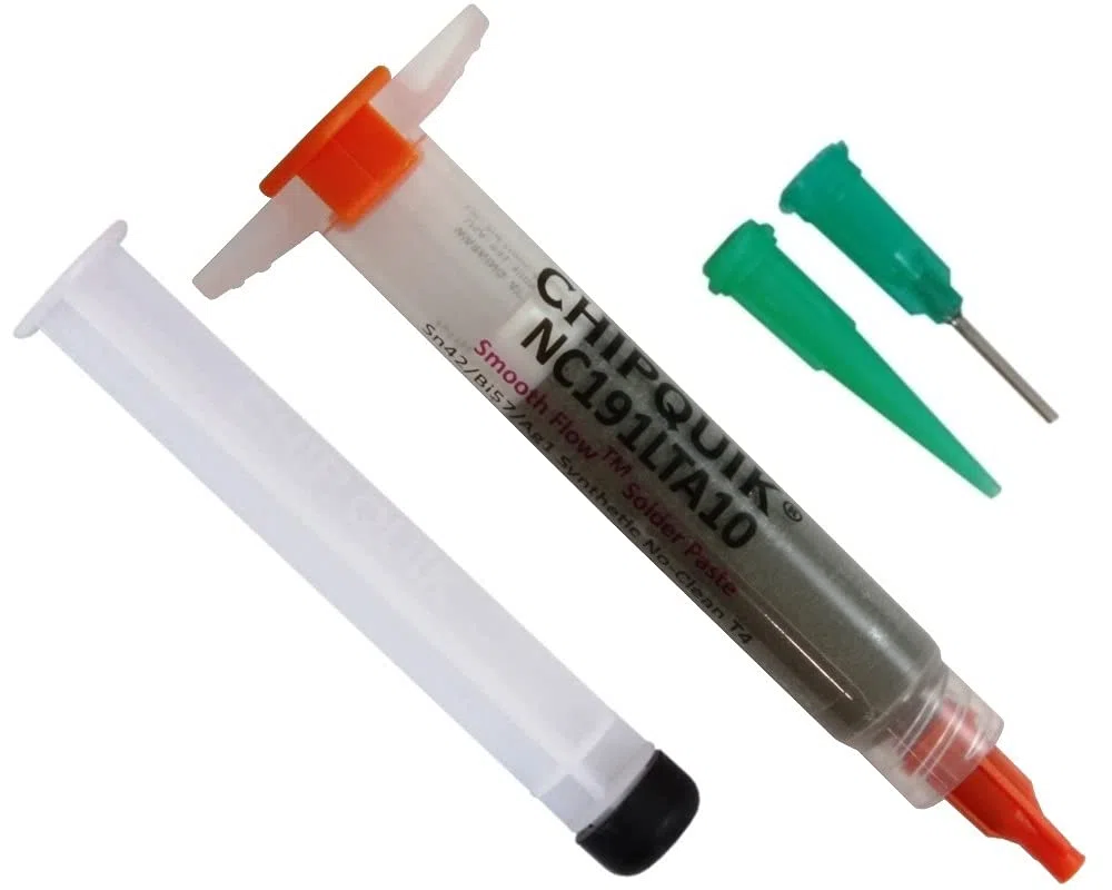 Chip Quik Siringa per saldatura a bassa temperatura a flusso fluido Sn42/Bi57/Ag1 T4 10g