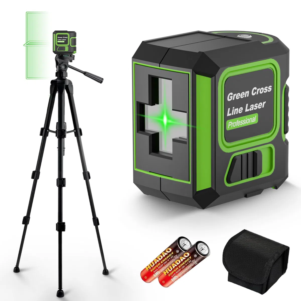 Livella Laser con Treppiede, Livella Laser Autolivellante 360, Laser Verde, IP54 Impermeabile, Luminosità Regolabile Livello Laser per Interior Design/Cantieri Edili (Include 2 Batterie AA)