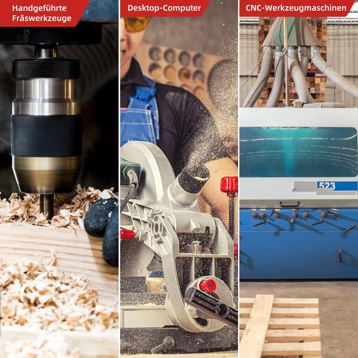 APIELE 4 frese a filo da 6 mm, con codolo da 6 mm, per la lavorazione del legno