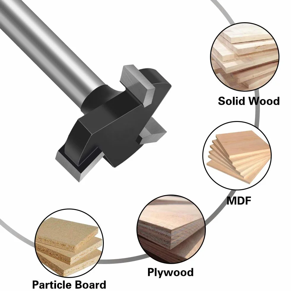 Baorder Punta per fresa CNC, in metallo duro, per la lavorazione del legno, 6 mm