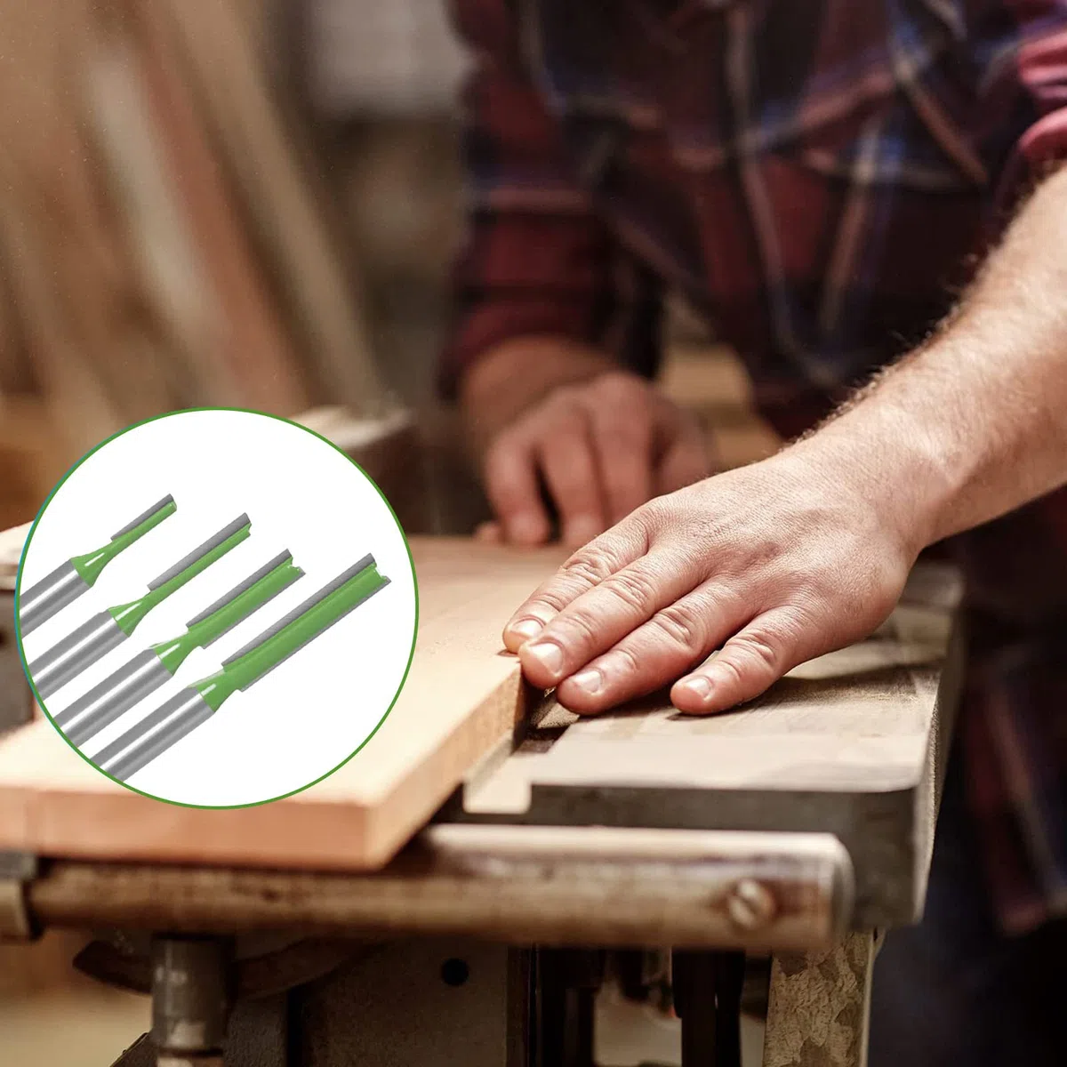 7 Pezzi Fresa per Router, 6mm Gambo Fresa, In lega, per il Taglio del Legno, la Lavorazione del Legno Fai da te