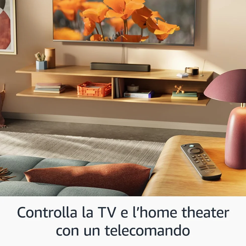 Amazon Fire TV Stick HD, TV gratuita e in diretta, telecomando vocale Alexa, controlli per Casa Intelligente, streaming HD