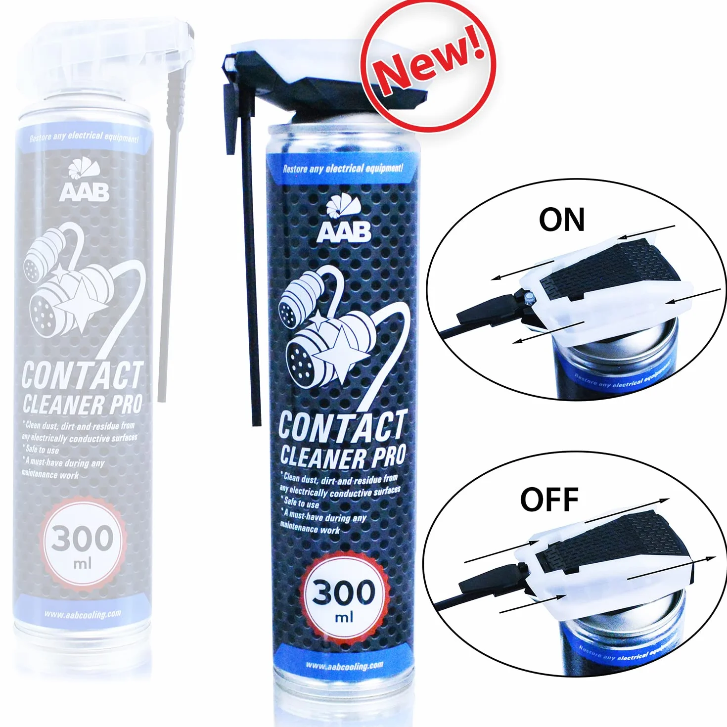 AABCOOLING Contact Cleaner PRO 300ml - Detergente per Contatti Elettrici – Spray Saldatura, Spray Elettrico, Antiossidante Circuito Elettrico, Vernice Spray Elettrico, Condensa Grassi