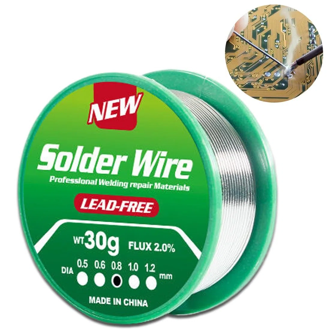 Stagno per Saldare Elettronica, Filo a Saldare Senza Piombo, Filo di Saldatura a Nucleo di Colofonia, Solder Wire con Flussante, Sn99.3/Cu0.7, 30g/0,8mm per Saldatura Elettrica Riparazione