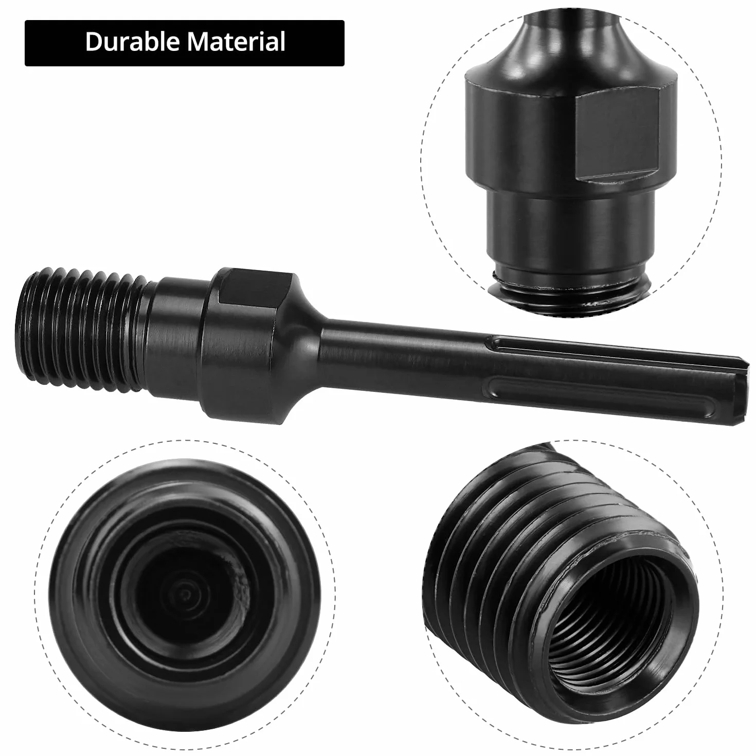 QWORK® Adattatore 1-1/4" UNC, Adattatore per Punta da Trapano, Compatibile con Max Plus