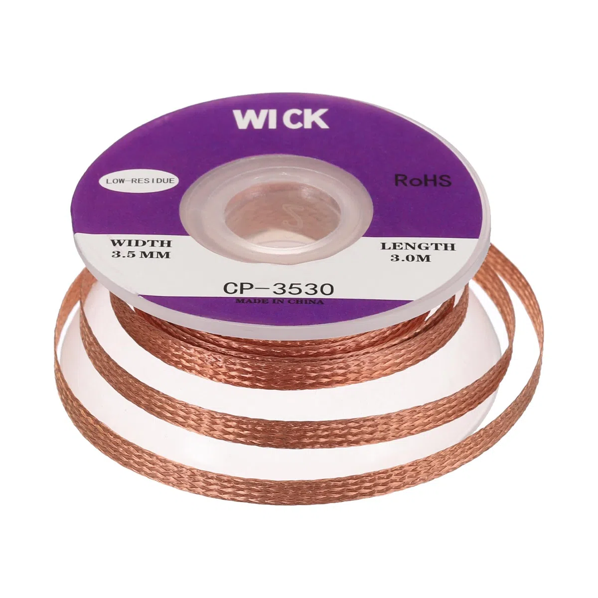 QUARKZMAN Treccia Stoppino per Saldatura Treccia Stoppino Dissaldante Non Pulita 0,14 Pollici Larghezza 10 Piedi Lunghezza per Rimuovere i Componenti Elettrici Saldatura 1 Confezione