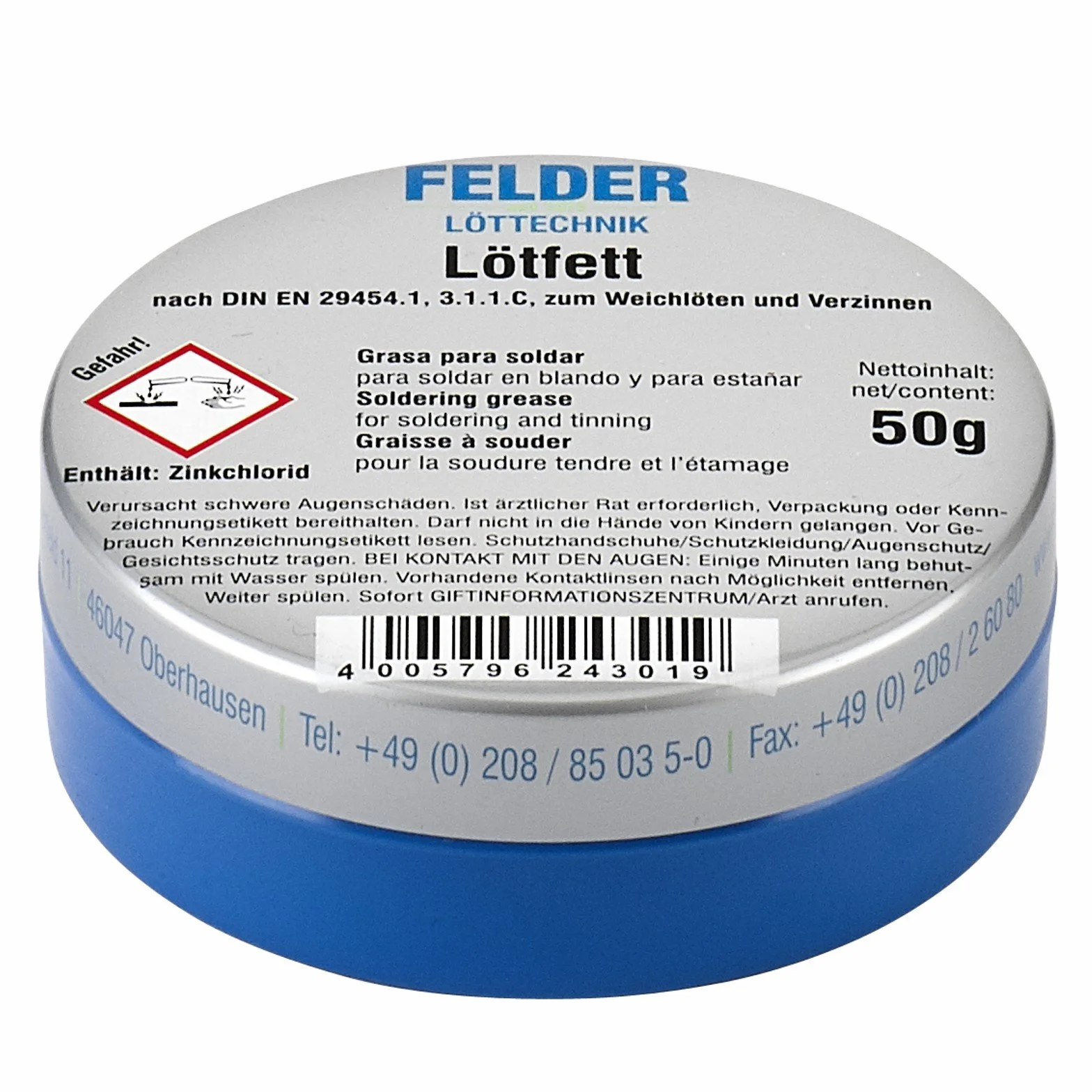 Felder - Grasso per saldatura, pasta saldante, da 50 g