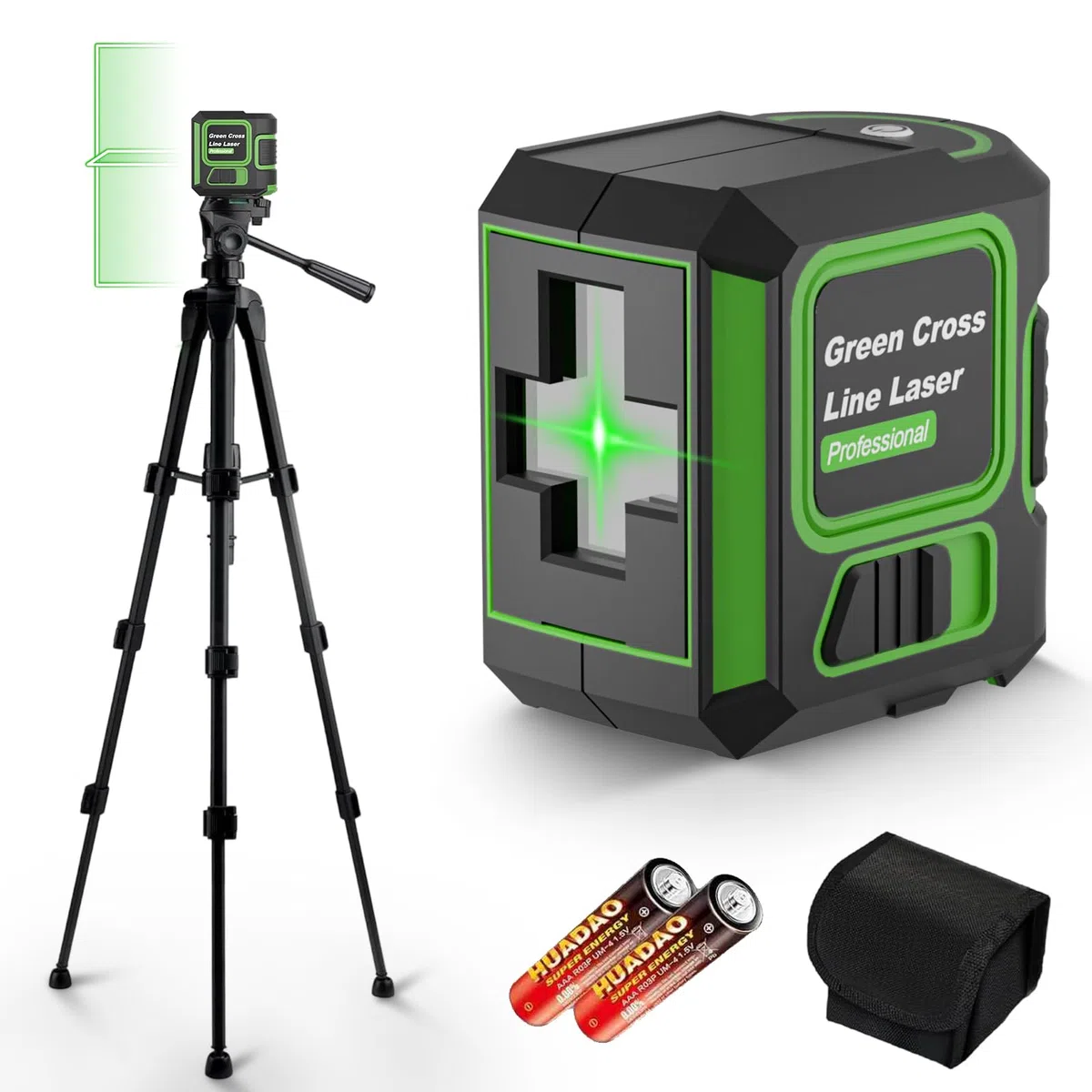 Livella Laser con Treppiede, Livella Laser Autolivellante 360, Laser Verde, IP54 Impermeabile, Luminosità Regolabile Livello Laser per Interior Design/Cantieri Edili (Include 2 Batterie AA)