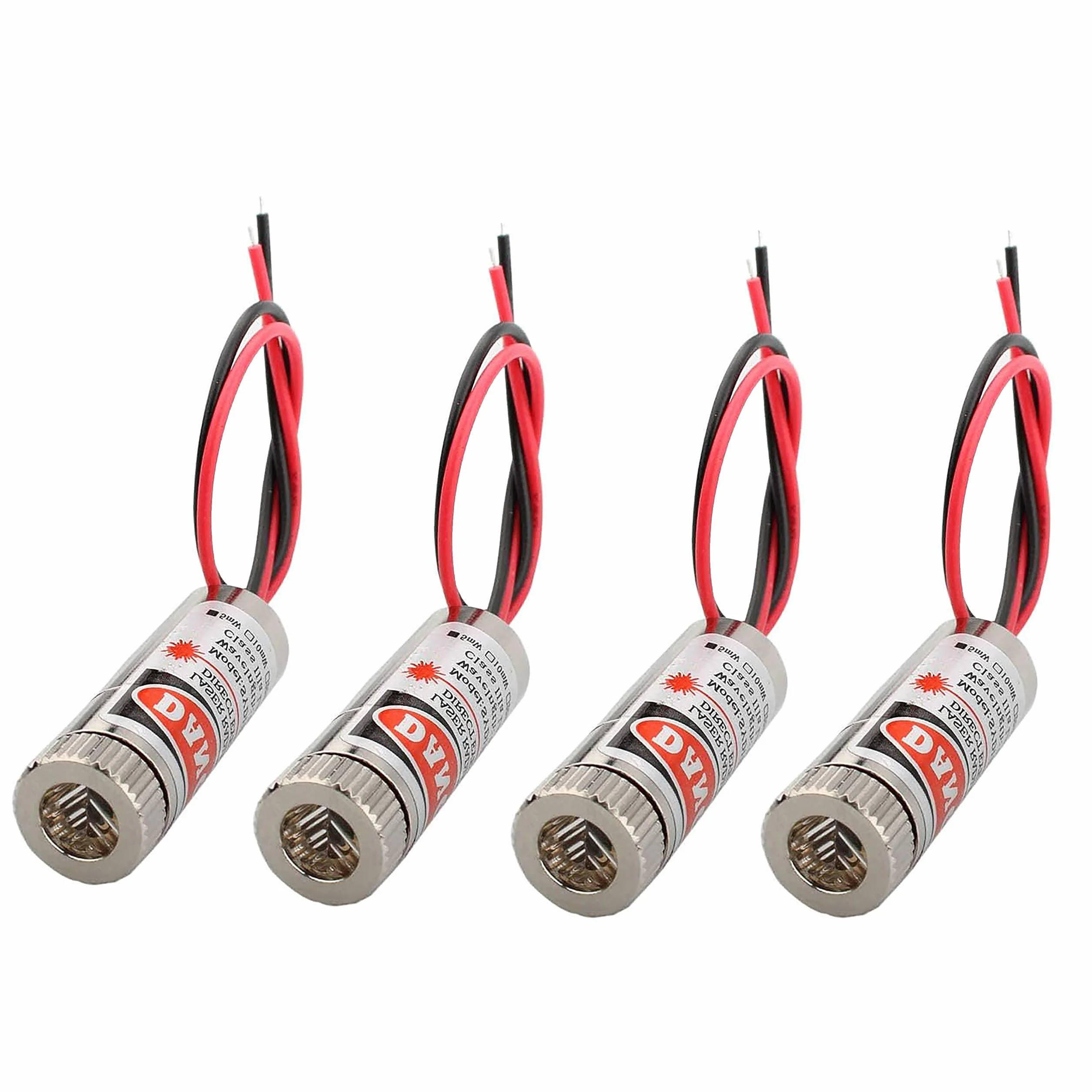 GERUI 4 pezzi moduli laser focalizzabili a croce laser a messa a fuoco regolabile laser rosso 3-5 V 650 nm con lenti in plastica, laser a croce, utilizzato per la correzione e l'allineamento di