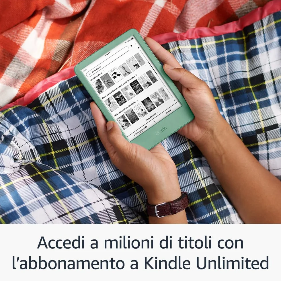 Amazon Kindle (Ultimo modello) - Il più leggero e compatto, con schermo antiriflesso, cambio pagina più rapido, illuminazione frontale regolabile - 16 GB - Con pubblicità - Nero