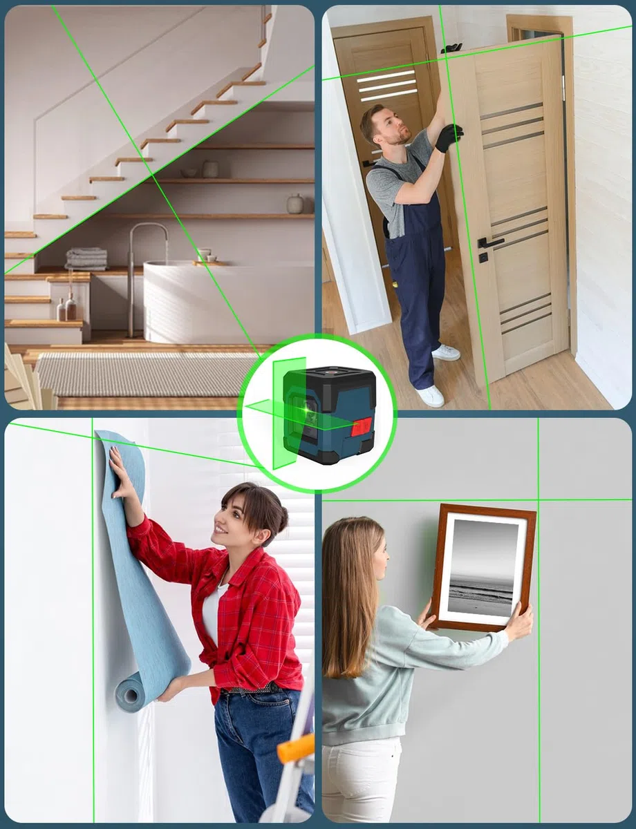 Livella laser con Treppiede,RockSeed Verde Croce Livella Laser a Punti Orizzontali e Verticali Livella Laser Autolivellante con Modalità Manuale/Autolivellante IP54