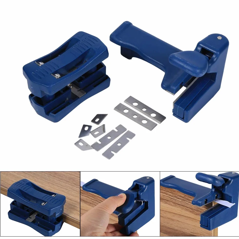 Edge Trimmer Hard White Steel Blade Double Edge Banding Machine Set Testa in Legno e rifinitura della Coda Hardware per Carpentiere