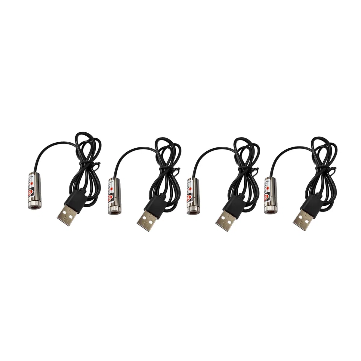 Modulo laser a linea rossa Modulo laser industriale Focus regolabile Lunghezza della linea 39 ″ Diametro del connettore USB 12mm（linea-4pack）