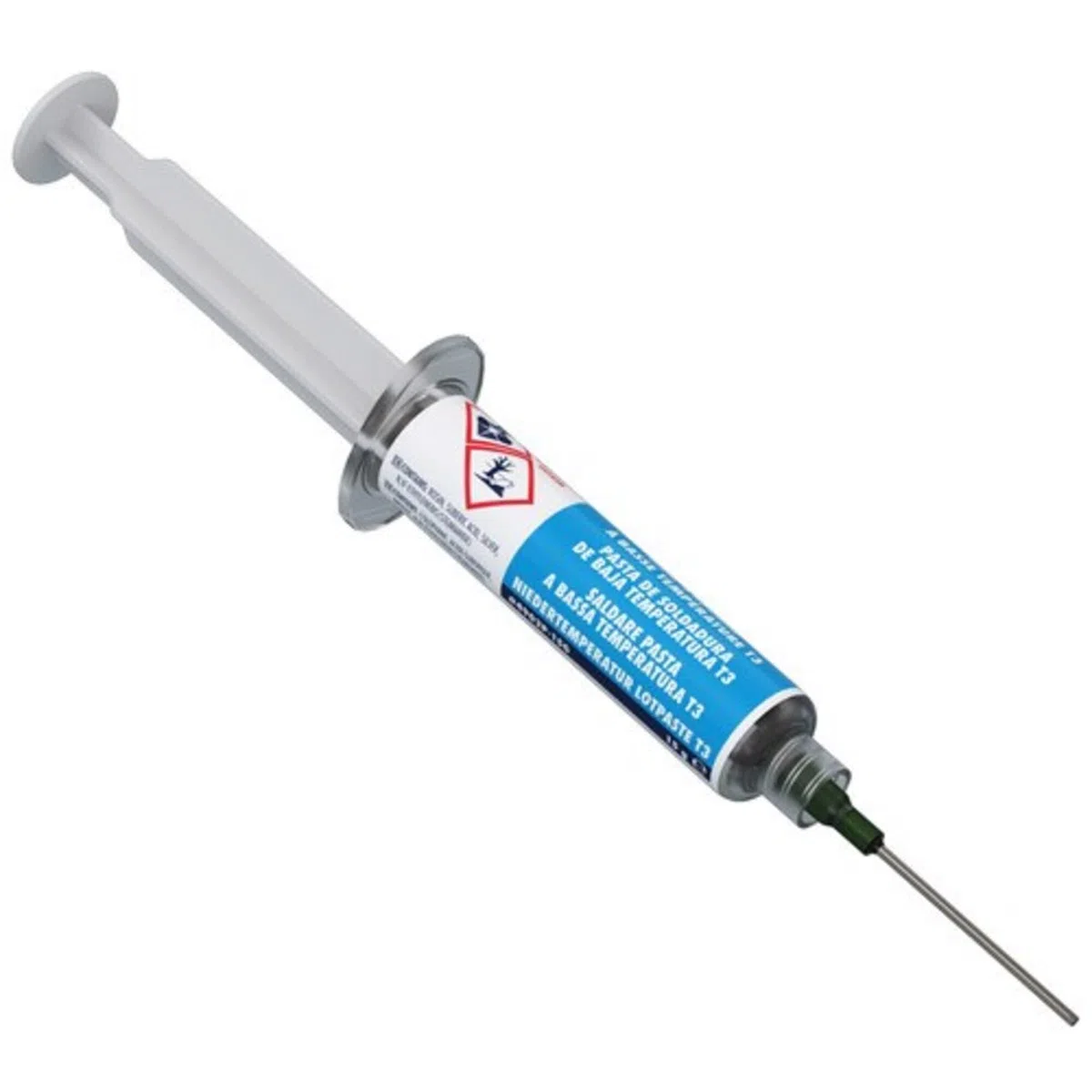 MG Chemicals 4902P Sn42Bi57Ag1 Pasta saldante a bassa temperatura T3, senza piombo, NON pulito, erogatore pneumatico da 15 grammi (completo di stantuffo e punta di erogazione)