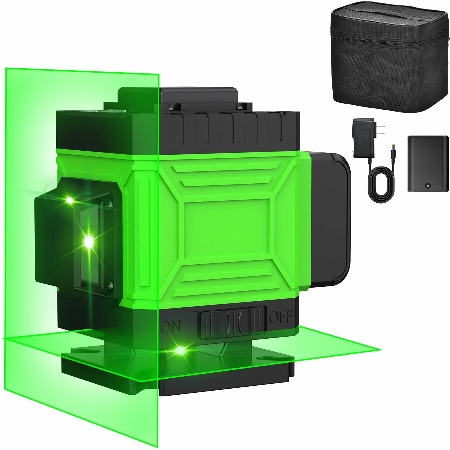 Onherm Livella Laser Autolivellante 360°, 50 Metri Laser Verde Verticale/Orizzontale a 8 Linee, ±3° Livellamento Automatico, Ricaricabile, IP54 Antipolvere Impermeabile