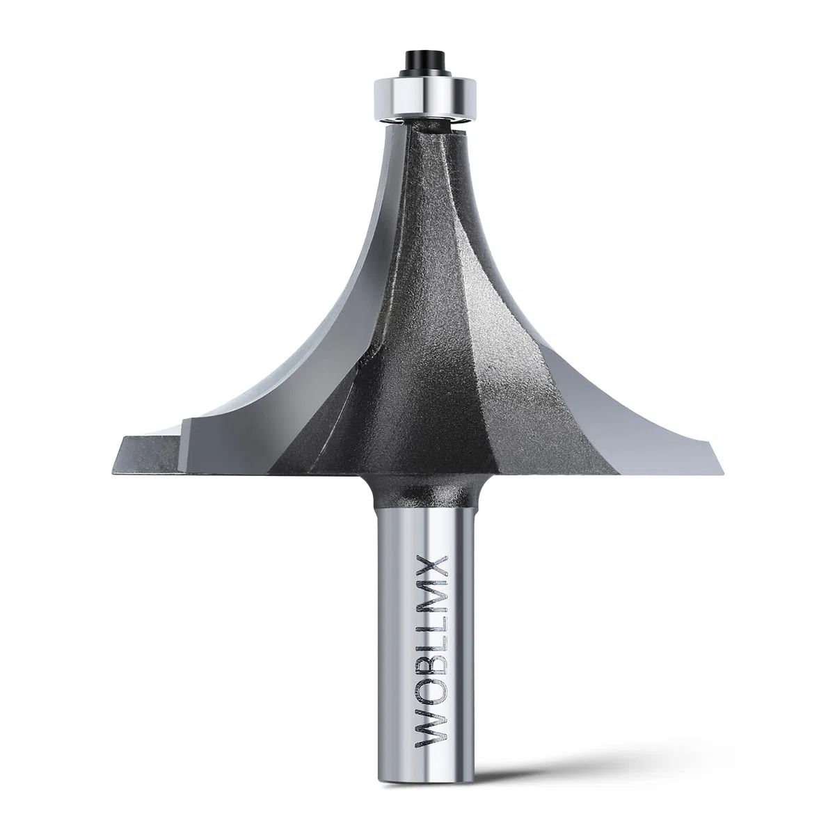Fresa arrotondata con gambo da 12 mm, raggio di 27 mm, con cuscinetto a sfera superiore lama in metallo duro pratica resistente e affilata per la lavorazione del legno fai da te a casa