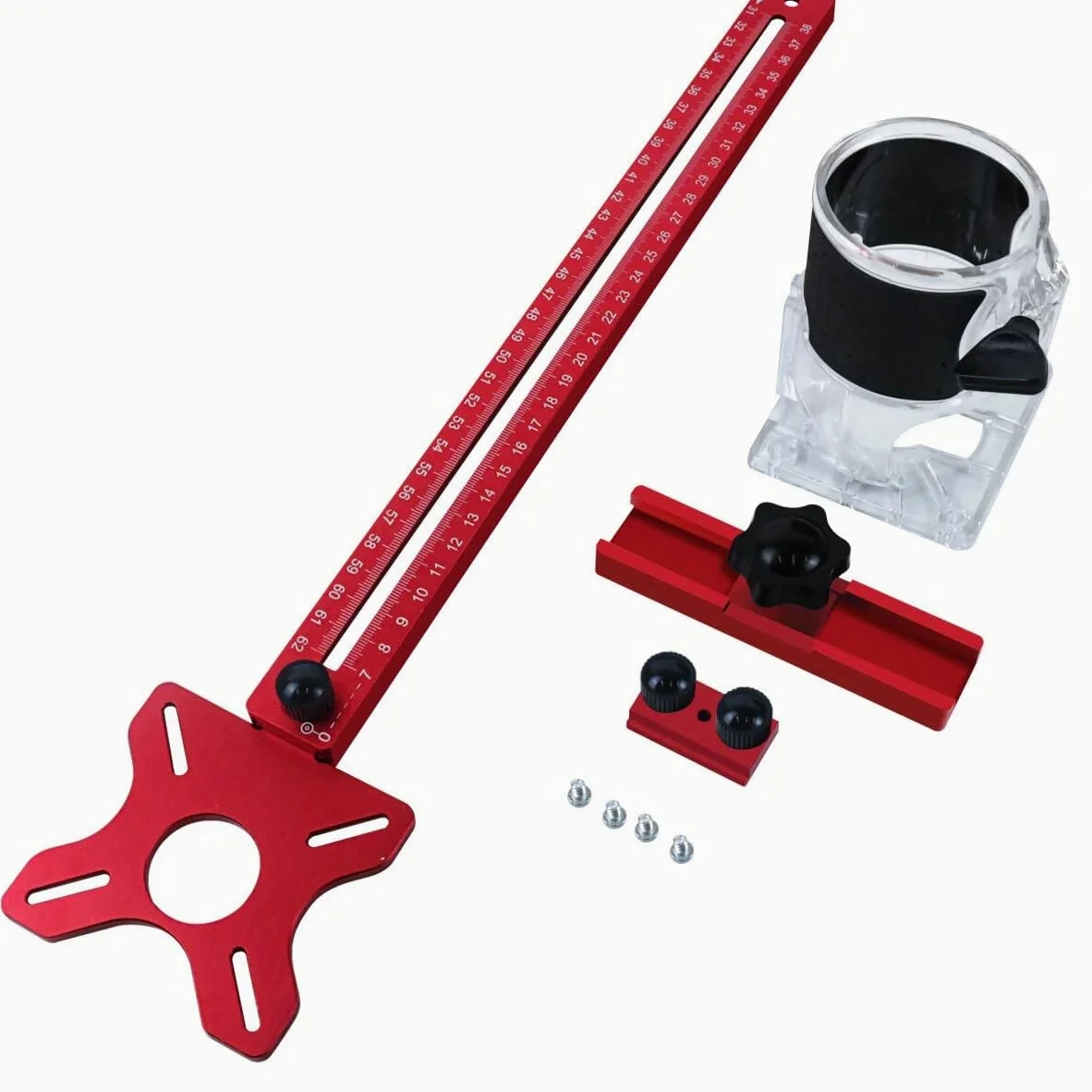 4 in 1 Router Fresatura Groove Bracket Cabinet Hardware Jig Router Alluminio Circle Cutting Jig Punch-Router Fresatura Groove Bracket (metrico)