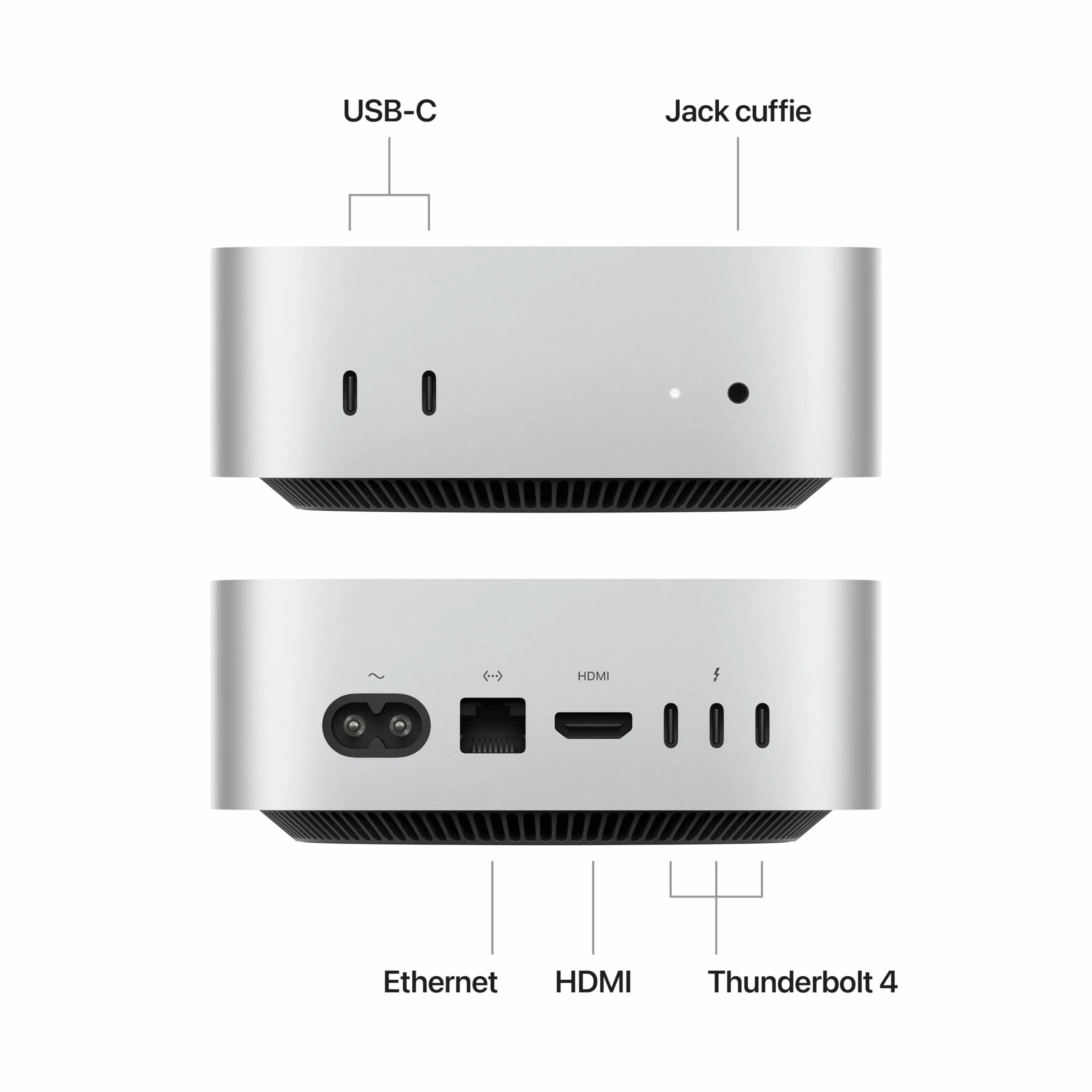 Apple Mac mini Computer desktop con chip M4, CPU 10-core e GPU 10-core): 16 GB di memoria unificata, 512 GB di archiviazione SSD, Gigabit Ethernet. Compatibile con iPhone/iPad
