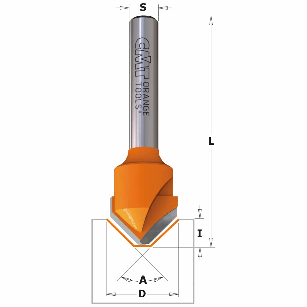 CMT 915.001.11 Fresa per Intagli a 90°, Grigio/Arancio