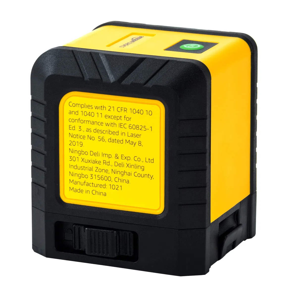 Amazon Basics Livella laser a linee incrociate orizzontali/verticali, di classe II, 18 m, Giallo/Nero