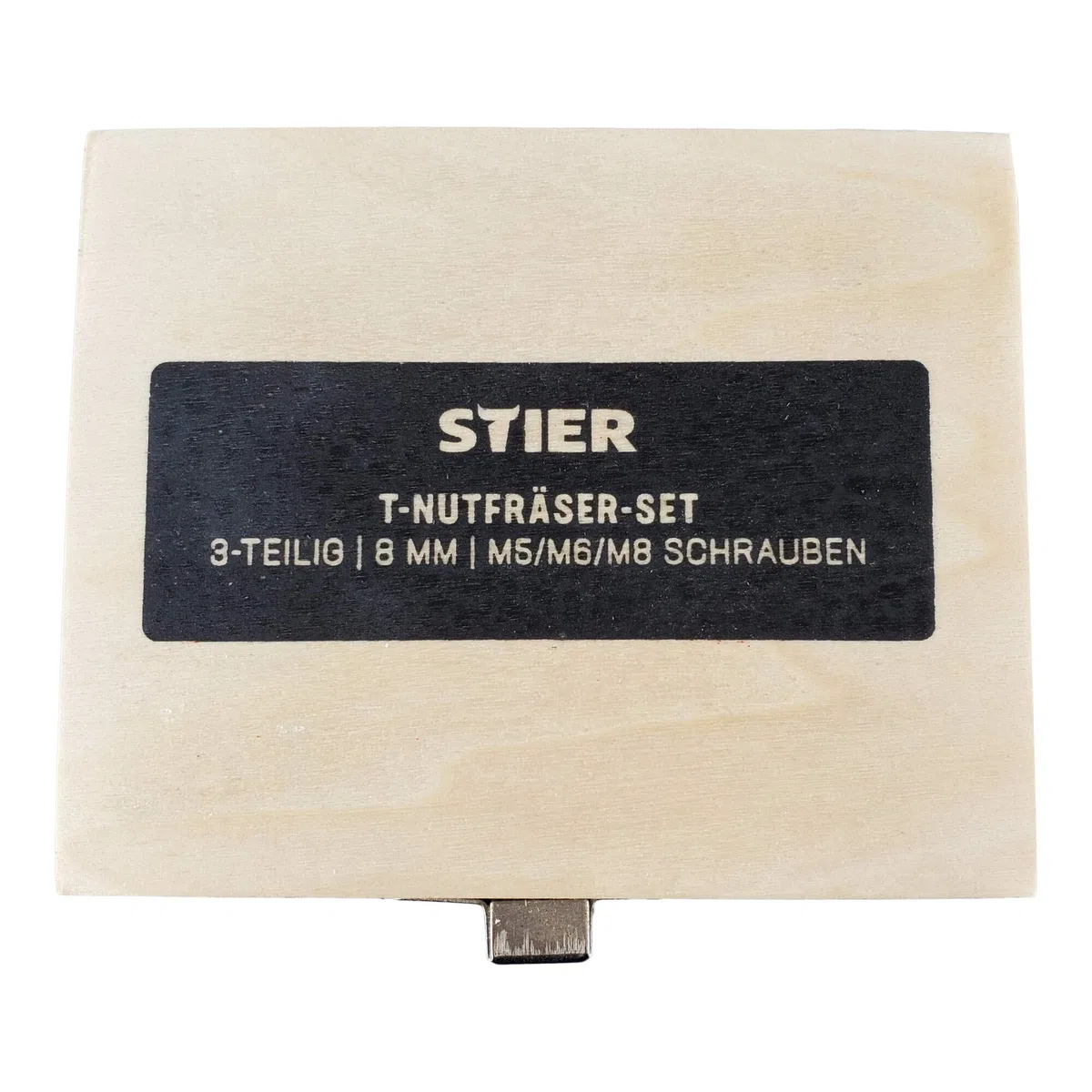 STIER Set di frese per scanalature a T, 3 pezzi M5 M6 e M8, gambo 8 mm, per fresatrici, frese per scanalature a T, fresa scanalatura T