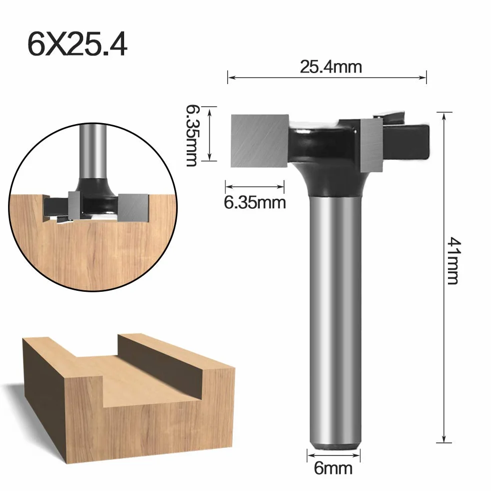 Baorder Punta per fresa CNC, in metallo duro, per la lavorazione del legno, 6 mm