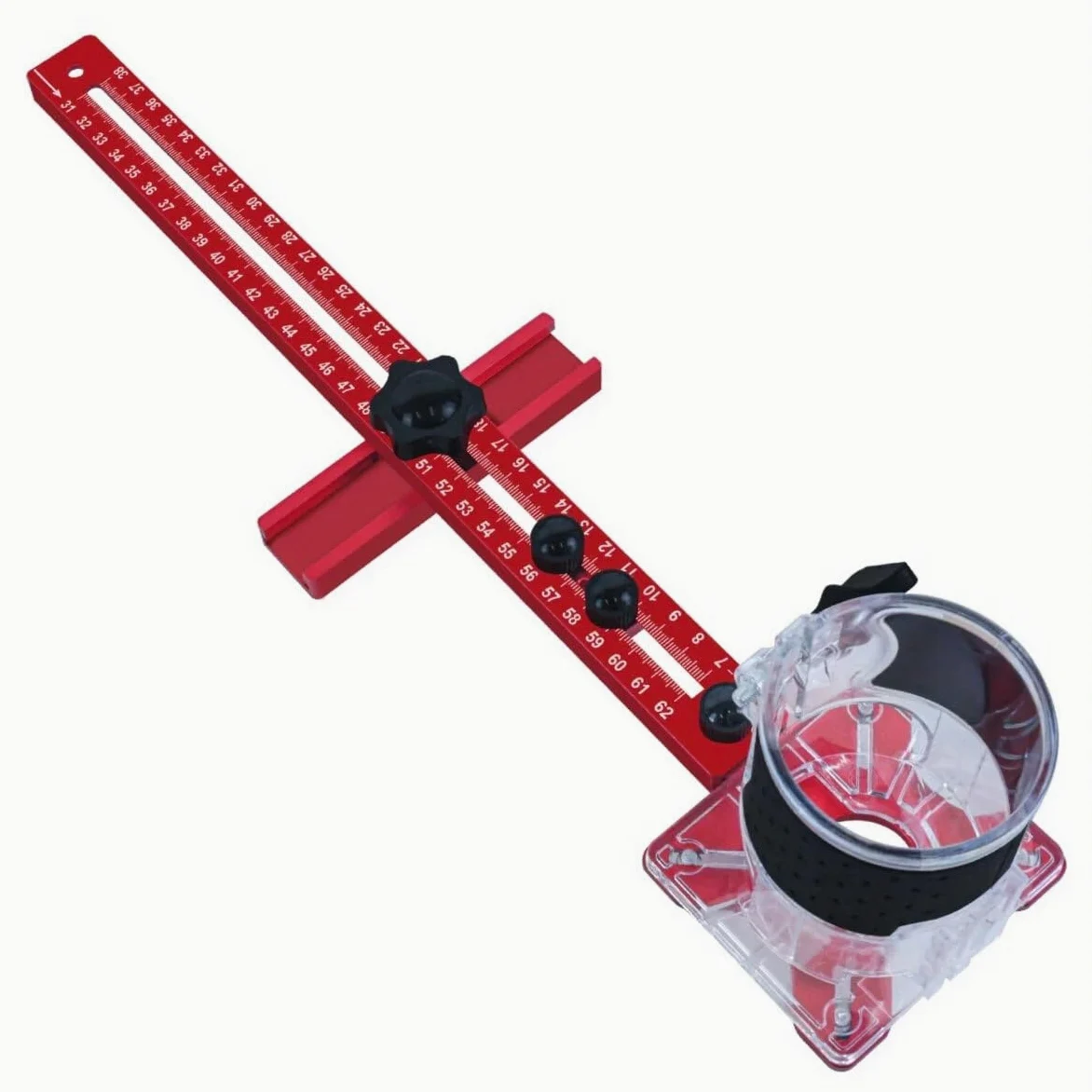 4 in 1 Router Fresatura Groove Bracket Cabinet Hardware Jig Router Alluminio Circle Cutting Jig Punch-Router Fresatura Groove Bracket (metrico)