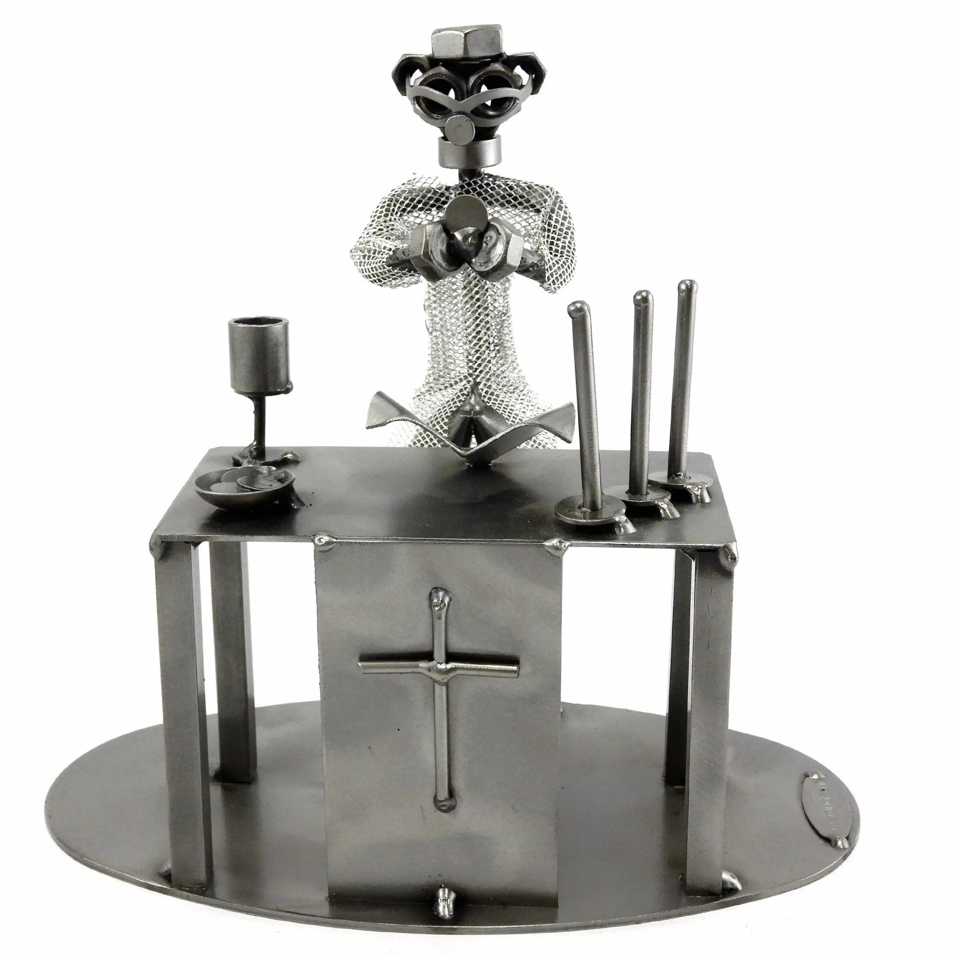 SACERDOTE - PRETE IN METALLO CON VITI BULLONI CHIODI DI METAL IDEA - IDEA REGALO ORIGINALE - 100% ARTIGIANALE - MADE IN ITALY - PERSONALIZZABILE