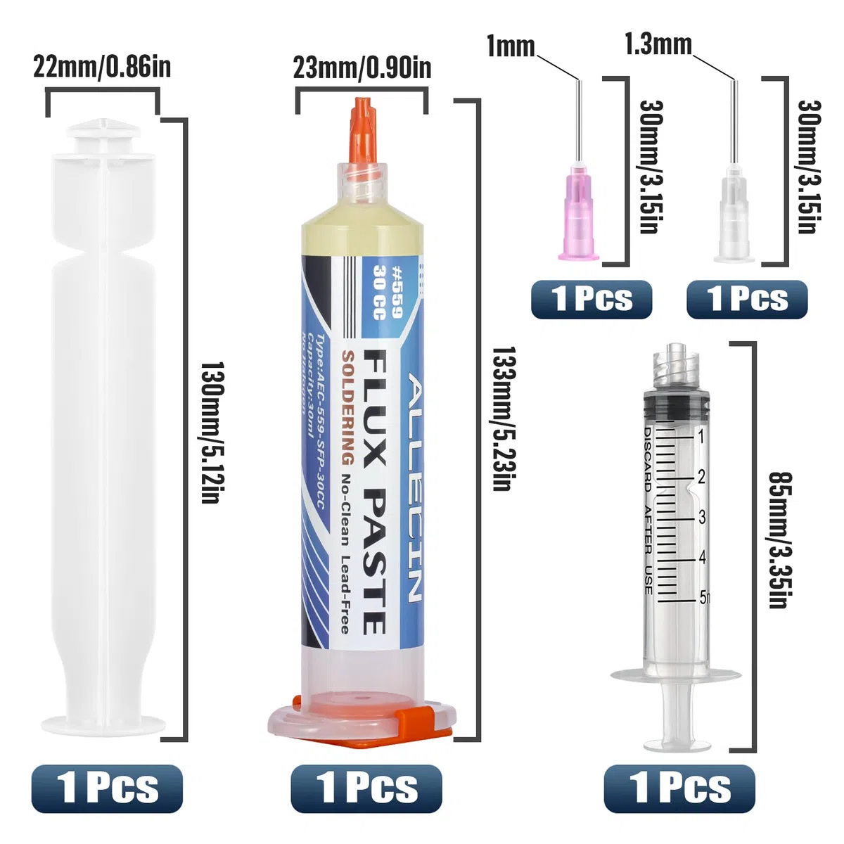 Flussante Senza Piombo 30mL No Clean Solder Flux Paste 30CC Flussanti per Saldatura Flusso per Pasta Saldante AEC-559 con Siringa per PCB SMD BGA (Confezione da 1 pezzo)