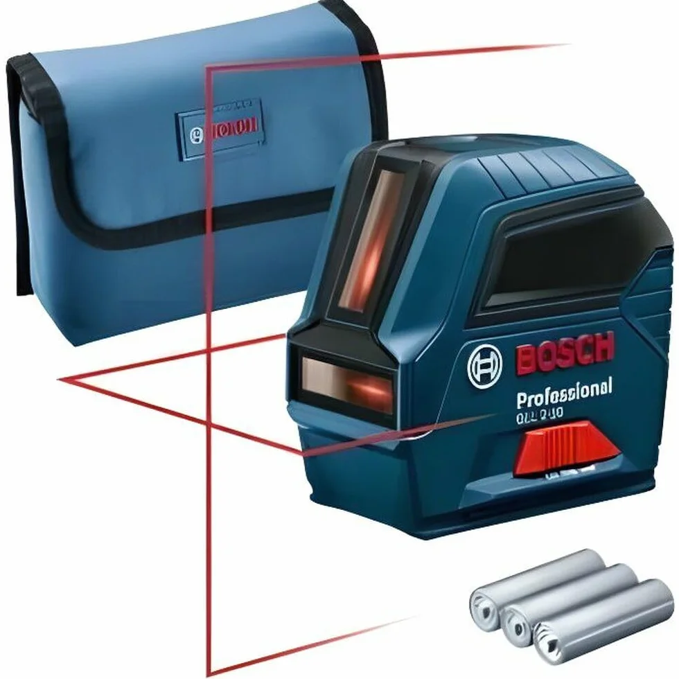 Bosch Professional Livella laser GLL 2-10,laser rosso, da interno, raggio d’azione fino a 10 m, 3x pile AA, custodia protettiva, confezione in cartone
