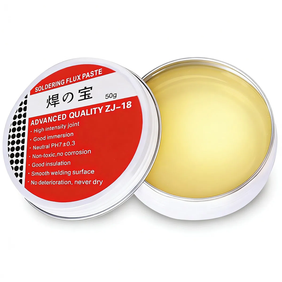 50g Pasta saldante stagno,Flussante,Pasta saldante,Pasta per saldare a stagno,Grasso Saldatura a Stagno,Senza pulizia,per saldatura per PCB,BGA,SMD,PGA (Peso netto: 50g)