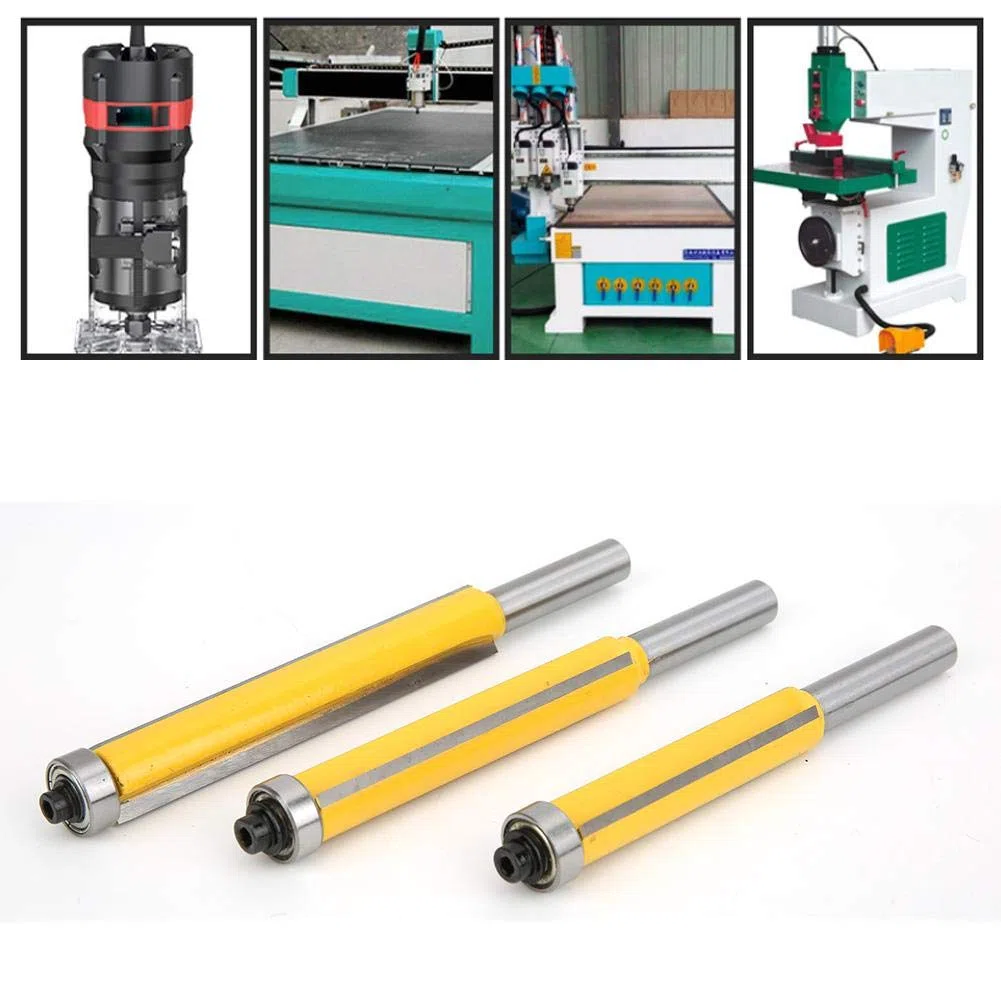3 Pz set di frese con gambo 8 mm, Testa di taglio professionale in lega, Punta per pialla per il taglio del legno, Con cuscinetto, Utilizzato per la modellazione di linee di